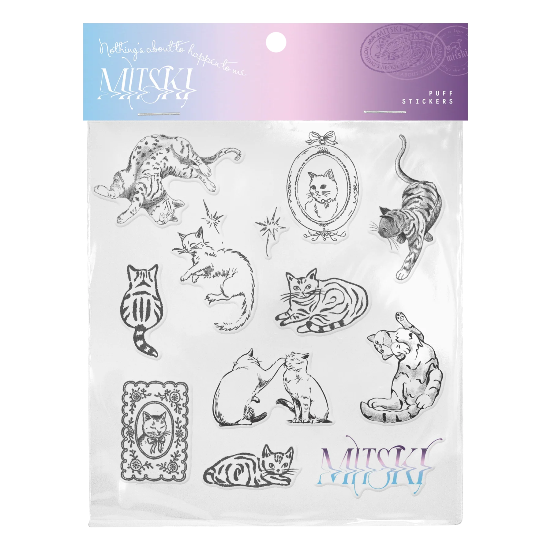Collage Cats Puff Sticker Sheet