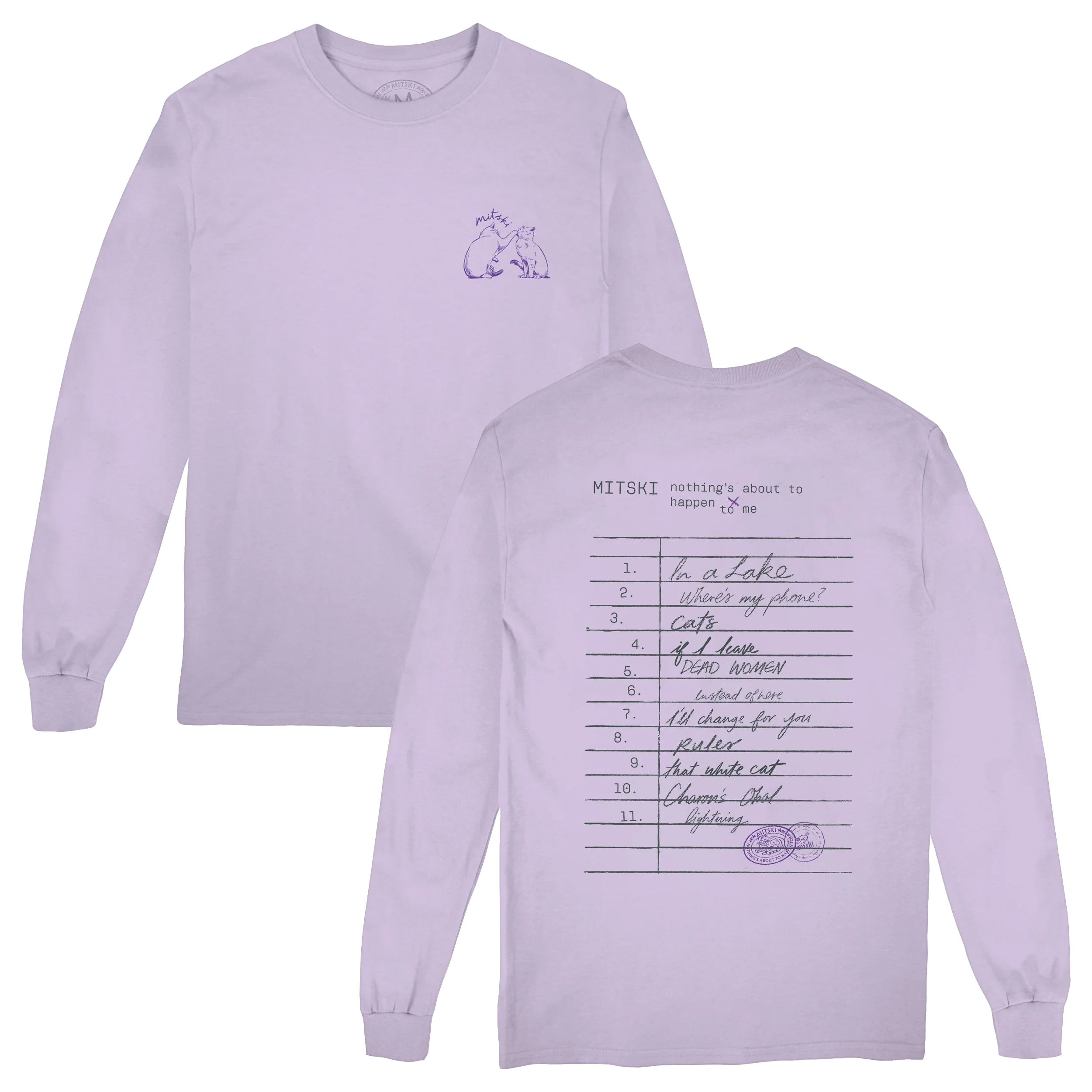 Library Stamp Long Sleeve Tee (Orchid)